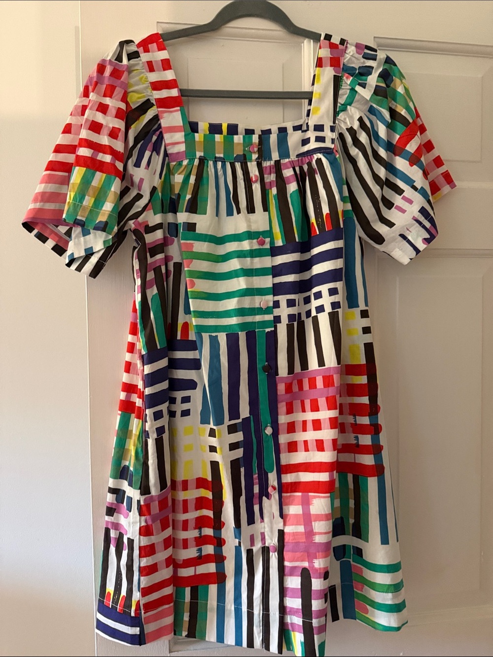JODIFL Multicolor Striped Patchwork Mini Dress